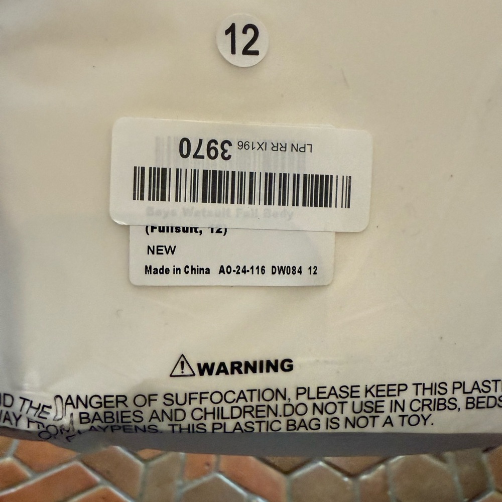 Size 12 kids wetsuit
